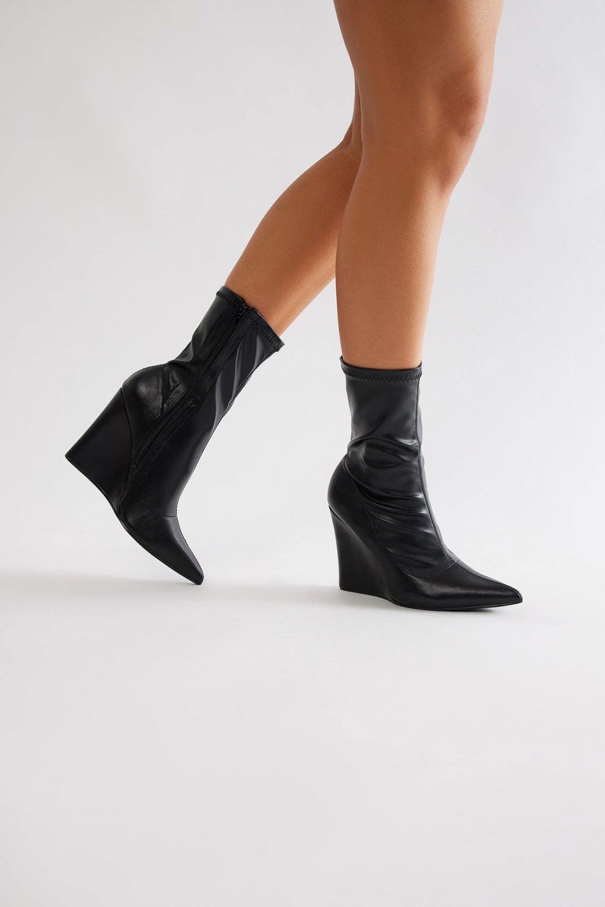 Looks Are Serving Wedge Booties - Black