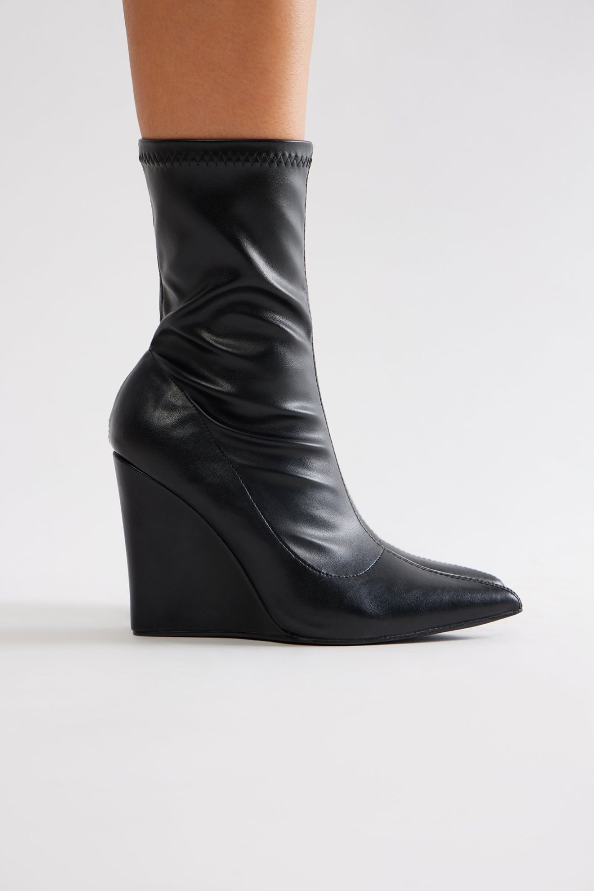 Looks Are Serving Wedge Booties - Black