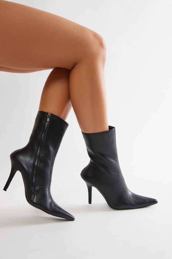 Angelina Heeled Booties - Black