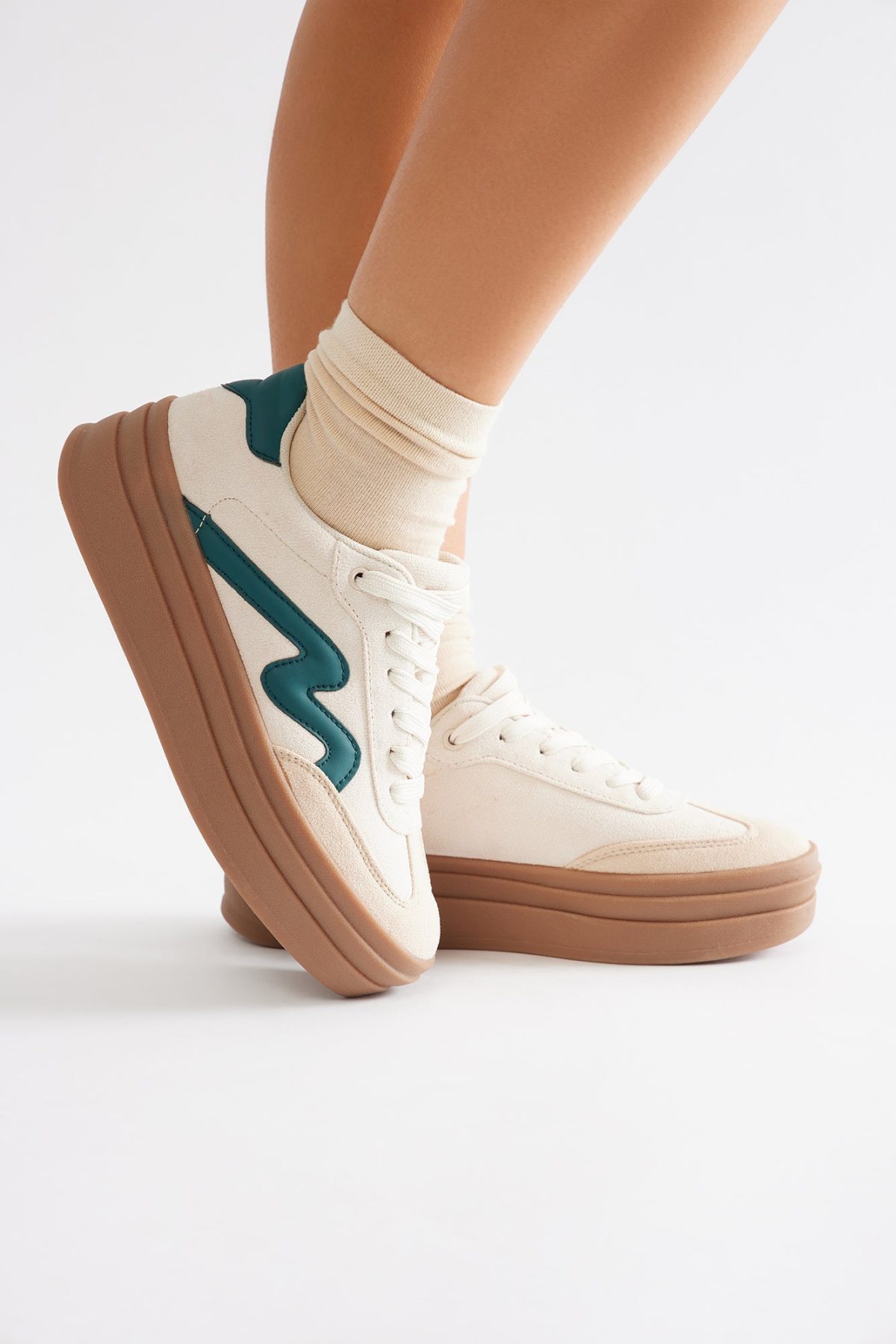 Drew Platform Sneakers - Cream/combo