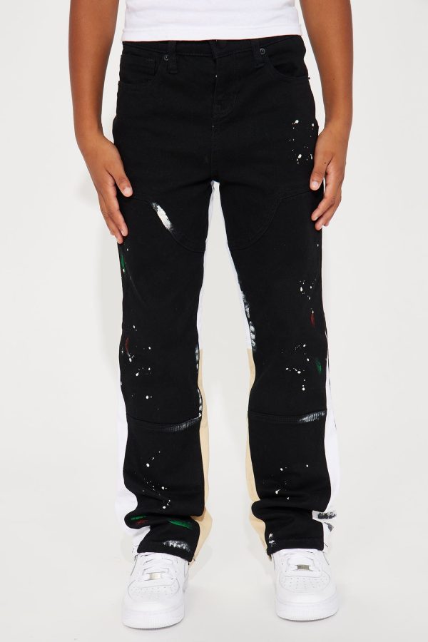 Mini Both Ways Slim Stacked Flared Pants - Black/combo