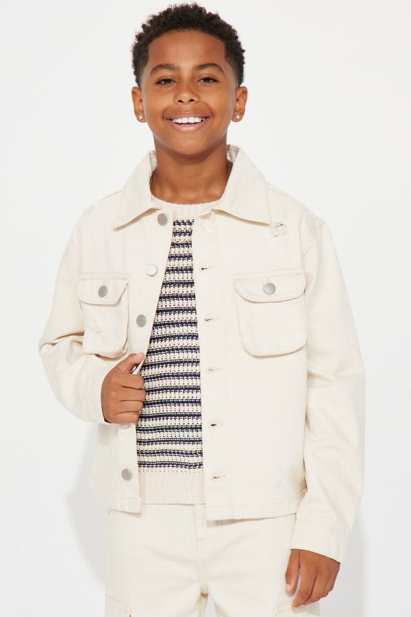 Mini Benson Distressed Work Jacket - Cream